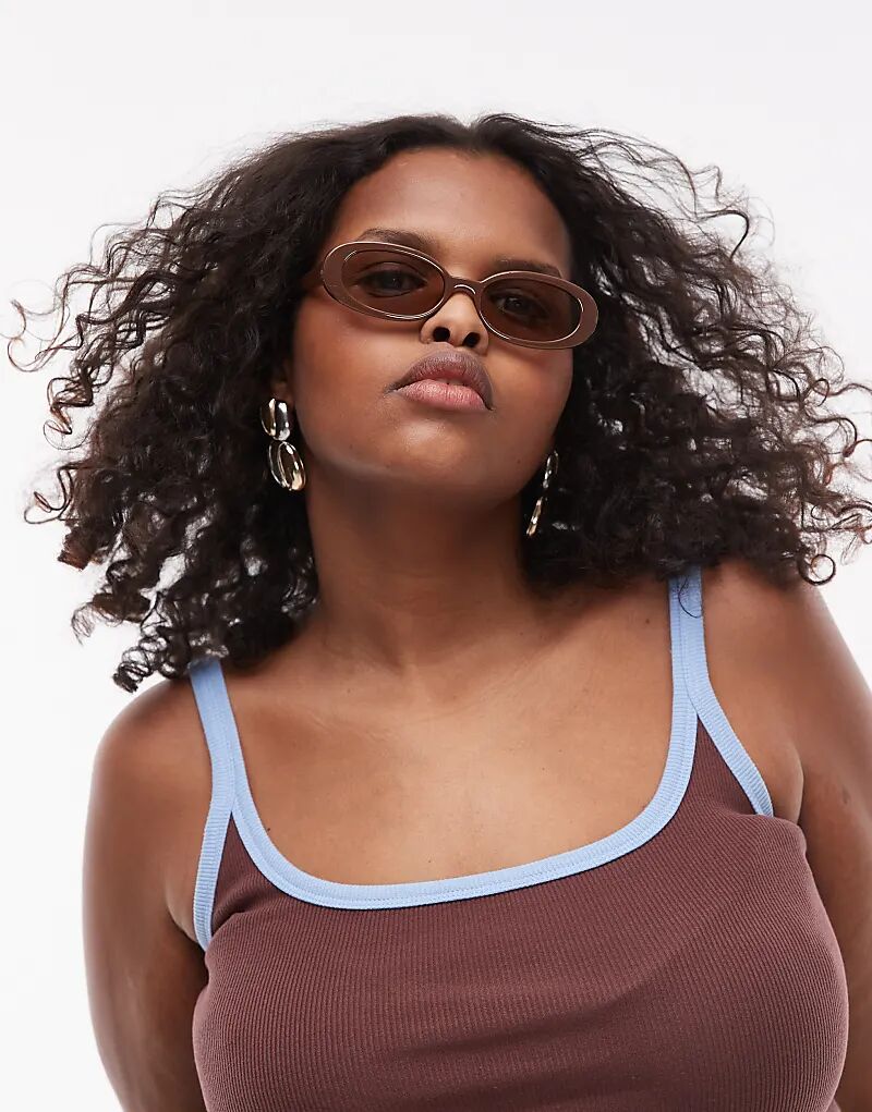 

Солнцезащитные очки Outta Love Oval в цвете какао с линзами цвета мокко Le Specs