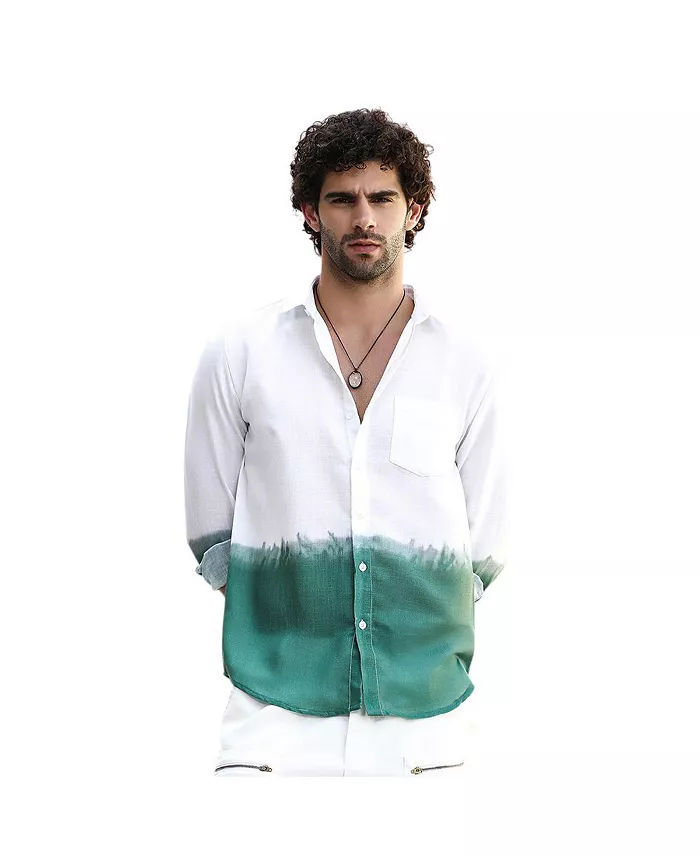 

Мужская рубашка Emerald Green Ombre-Plunge Regular Campus Sutra, зеленый