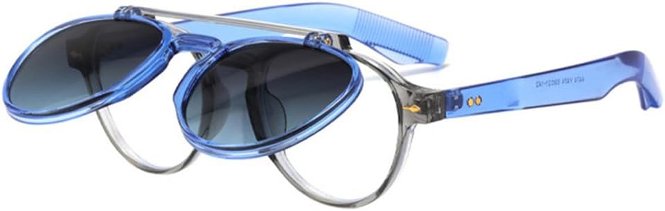 

Женские овальные солнцезащитные очки в стиле ретро с откидными линзами и защитой от УФ-излучения UV400. Мужские солнцезащитные очки в стиле панк с градиентной подсветкой и заклепками LANGSER, Blue Gray Green