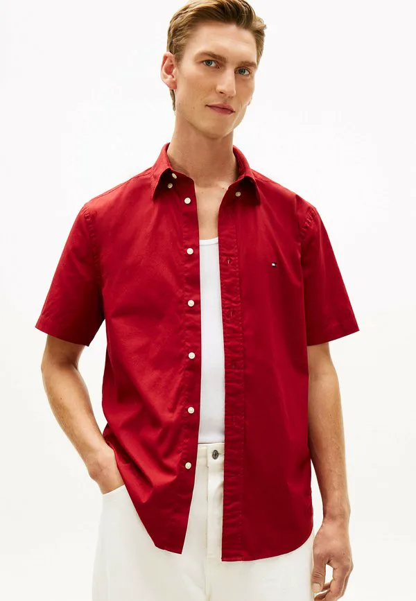 Рубашка с коротким рукавом из поплина, стандартного кроя, модель th flex. Tommy Hilfiger, Regatta Red
