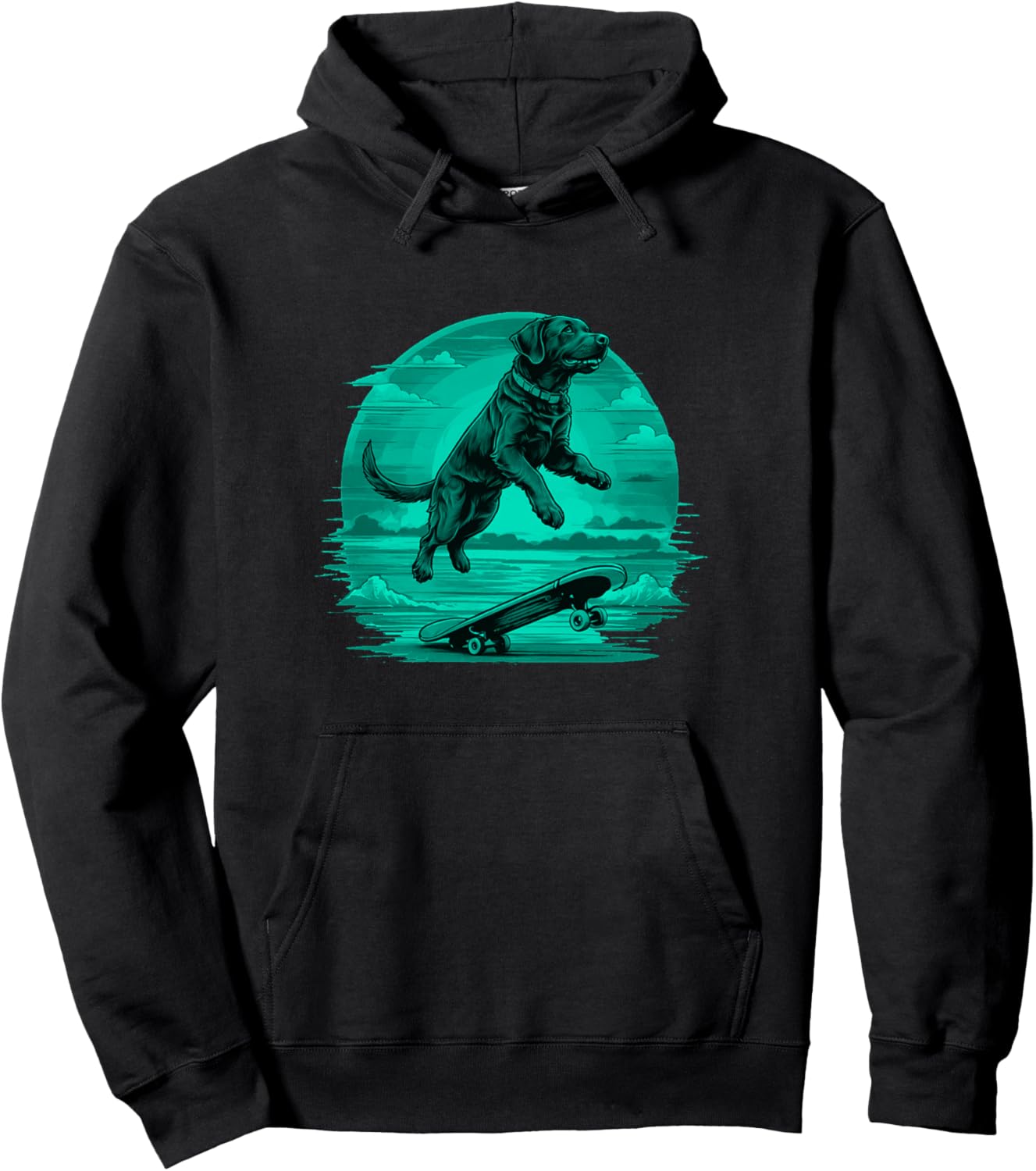 

Худи Cooler Black Labrador Retriever Dog Olli Jump Skate Beach Hoodie Skater Dog Cartoon Black Labrador On Skateboard, черный