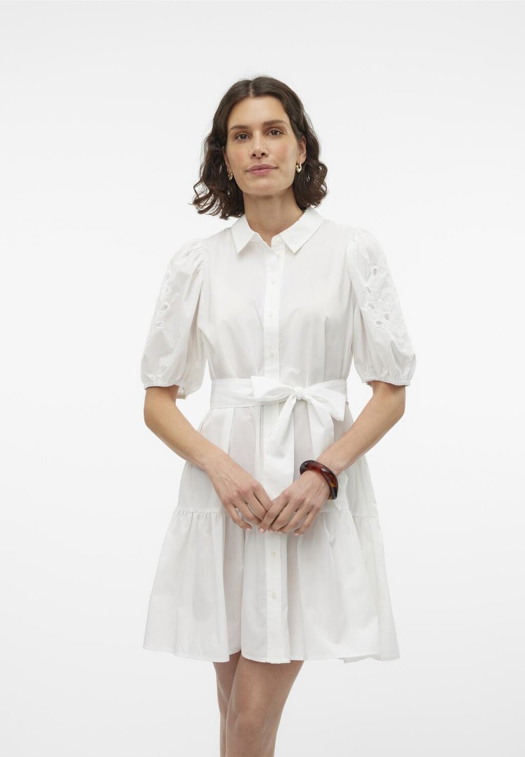 

Платье-рубашка VMMELIO 2/4 SHIRT DRESS Vero Moda, белый