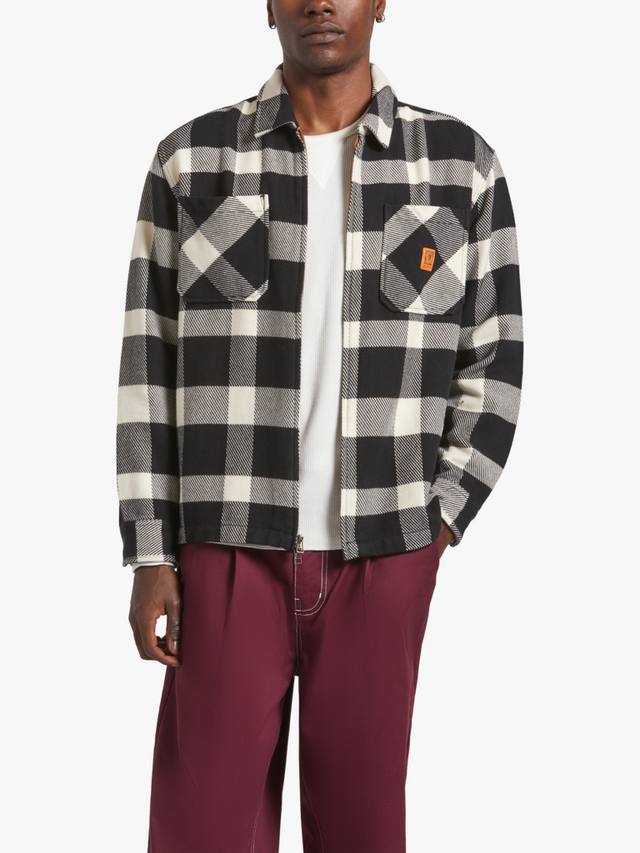 

Фланелевая рубашка Union Cotton Blend Regular Fit на молнии Brixton, Off White Black