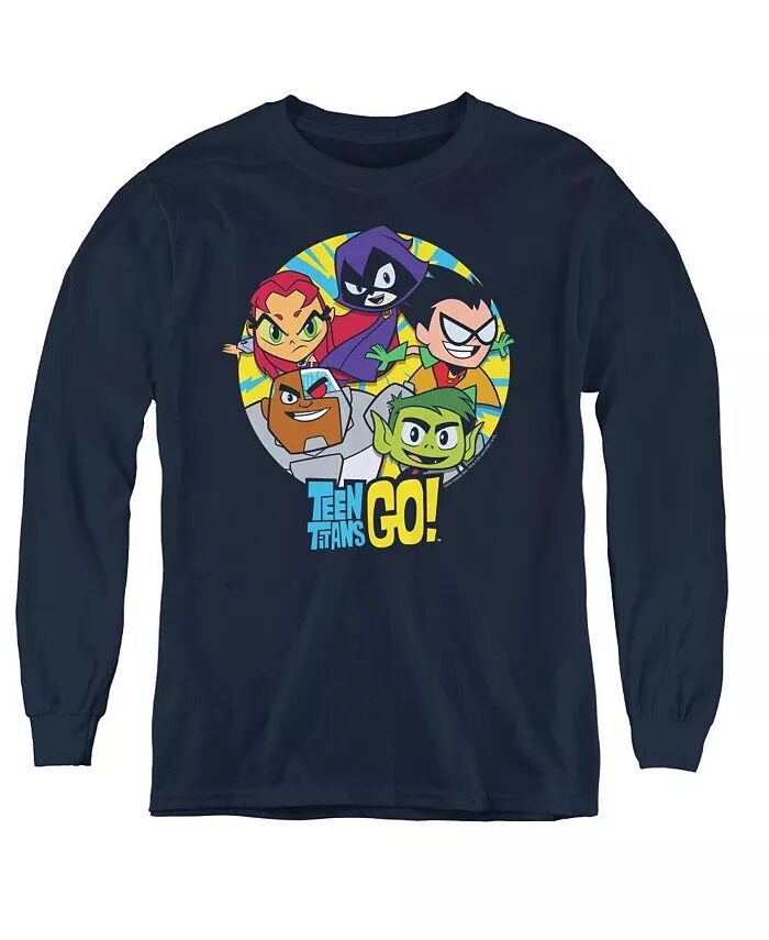 

Свитшот с длинным рукавом для мальчиков и молодежи Go Go Group Teen Titans Go, синий