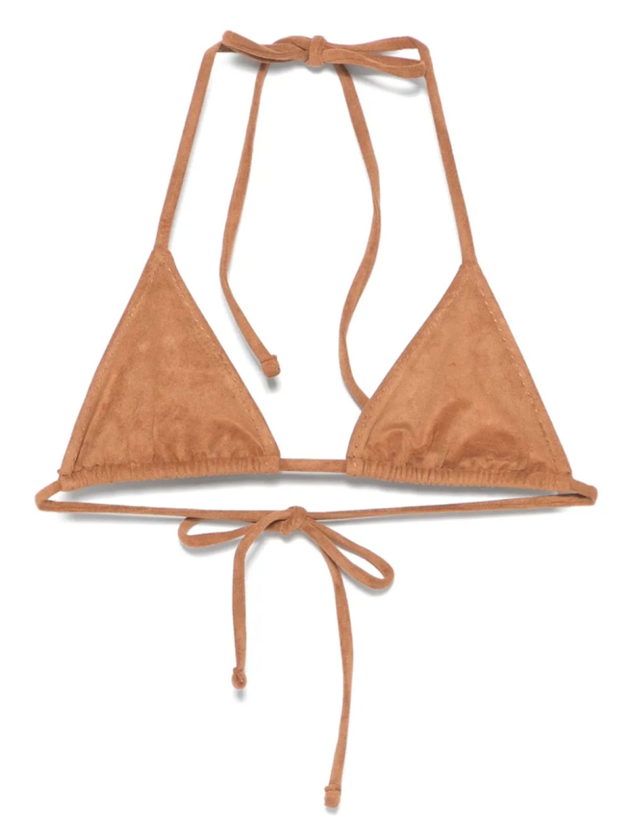 

Замшевый треугольный бикини-топ X Bella Hadid Frankies Bikinis, коричневый