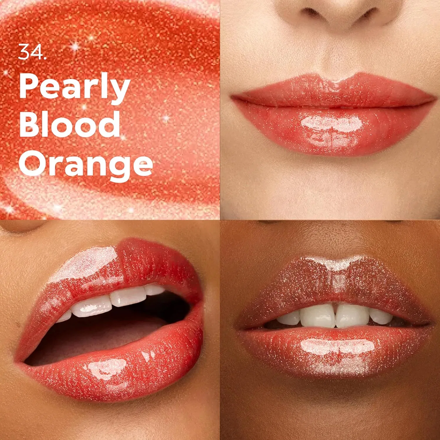 Питательный блеск для губ KIKO Milano 3D Hydra Lip Gloss 34 с 3D-эффектом Kiko Milano, 34 Pearly Blood Orange — фото 2