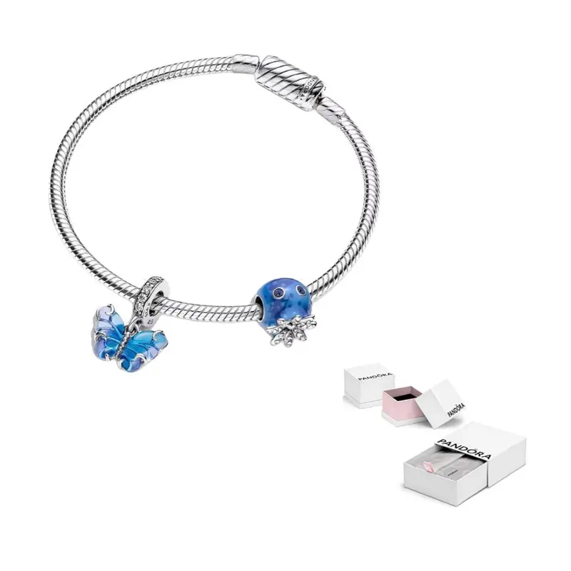 

Pandora Серебряный браслет 925 Sterling Silver с кубическим цирконием для женщин, серебристый
