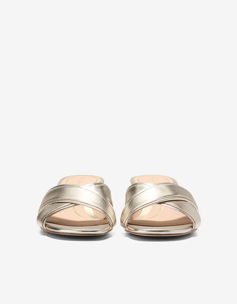 Женские босоножки с перекрещенными каблуками из кожи Cole Haan, золотой — фото 3