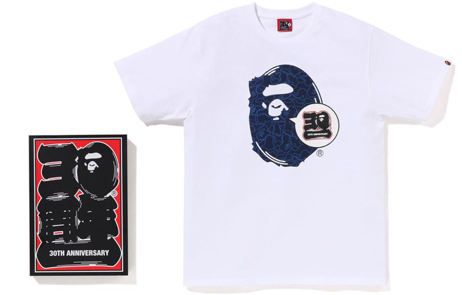 

Футболка с изображением обезьяны в честь 30-летия BAPE A Bathing Ape, красный