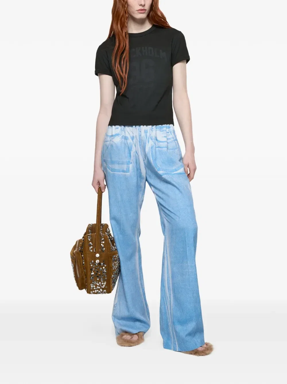 Футболка с логотипом и короткими рукавами Acne Studios, черный — фото 2