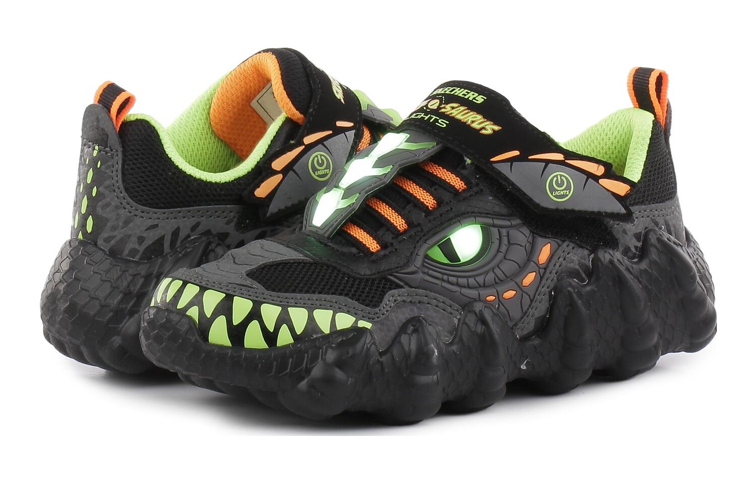Кроссовки Skechers Kids Lifestyle Shoes GS Low-top Black, черный/зеленый — фото 3