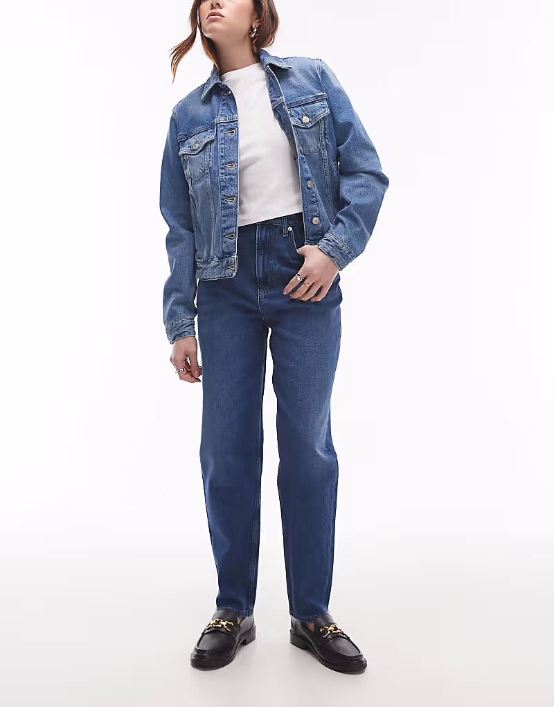 

Джинсы Tommy Jeans mom в сине-сером цвете