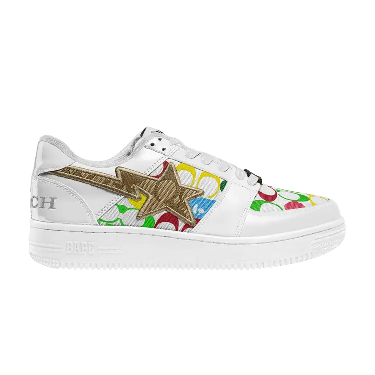 

Кроссовки BAPE Coach x Bapesta Low 'White Multi Camo', белый
