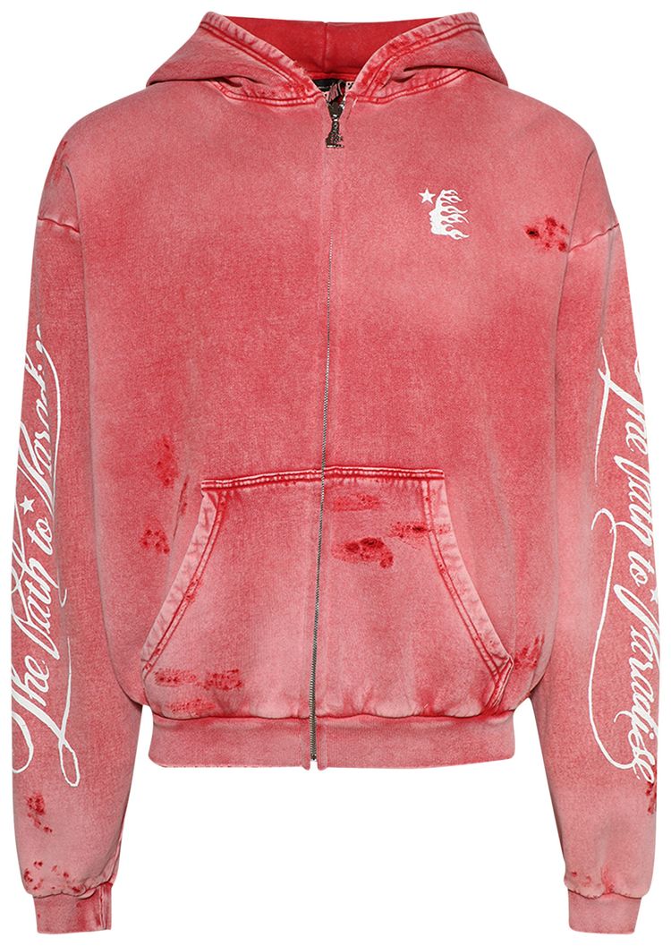 

Худи Hellstar Path To Paradise Zip-Up Hoodie 'Red', красный