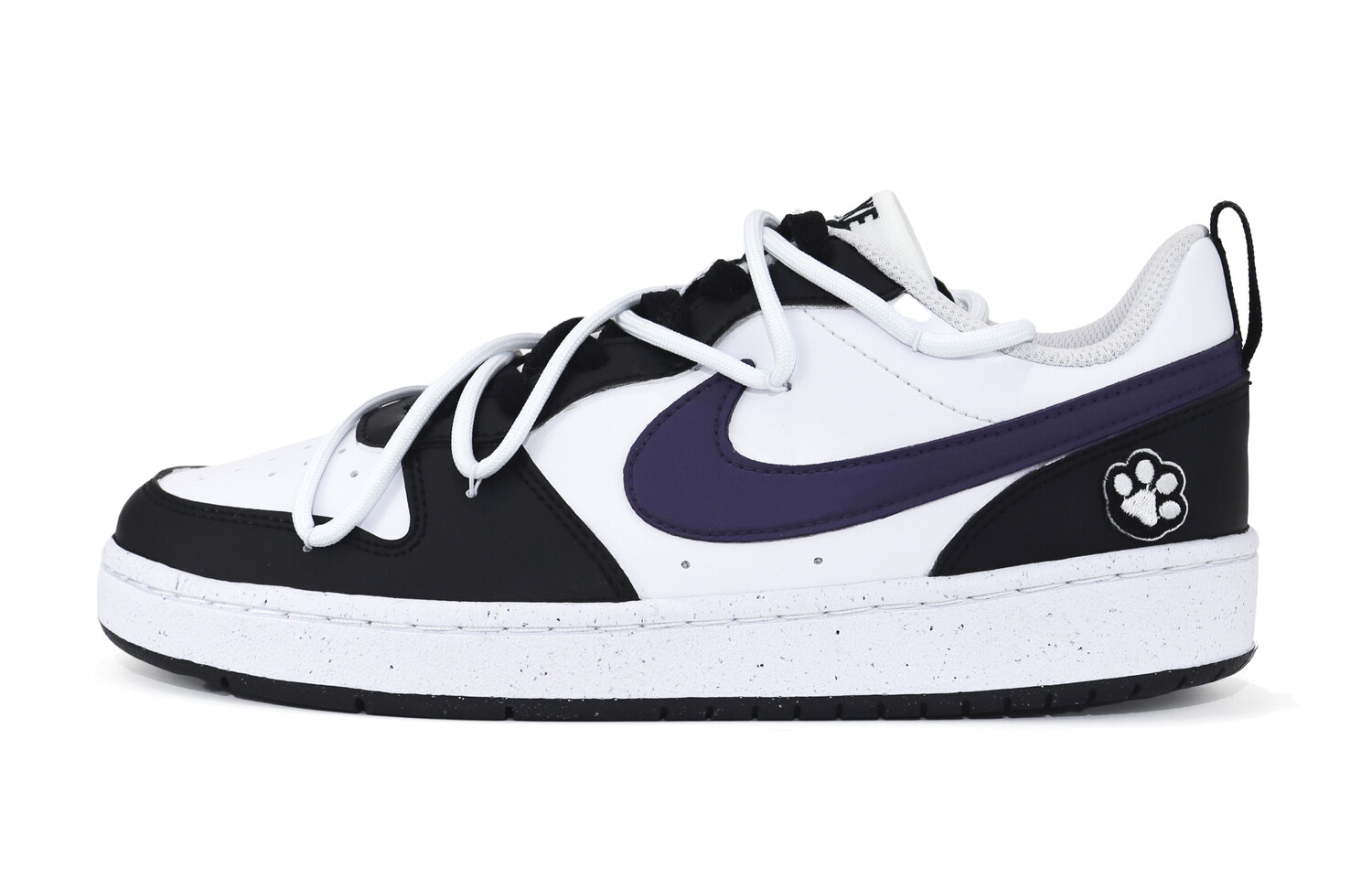 

Кроссовки Nike Court Borough Skateboarding Shoes Women's Low-top Black/white/purple, черный