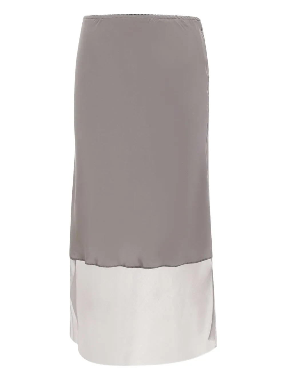 

Шелковая юбка миди Catania со вставкой из тюля The Garment, серый
