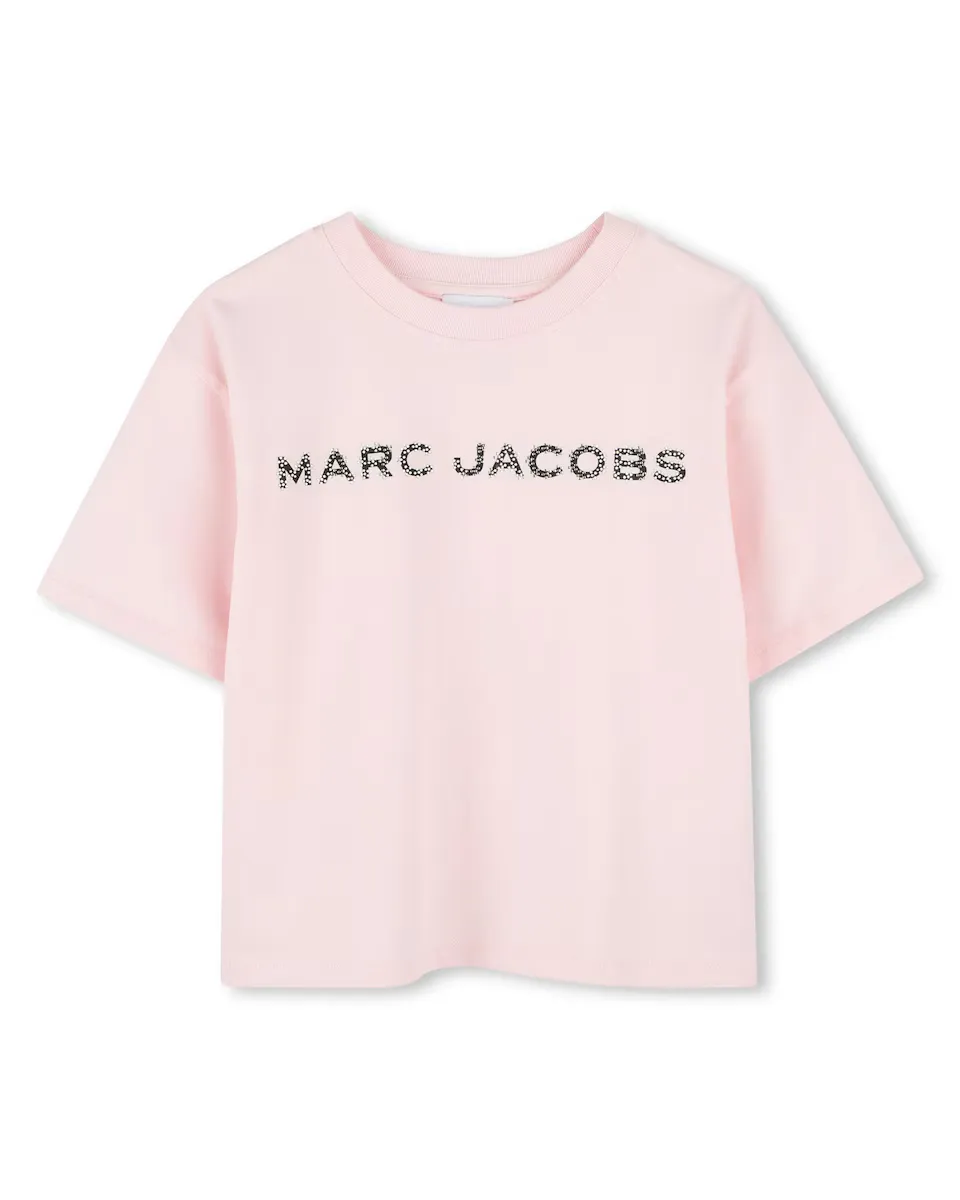 

Футболка из хлопка для девочек с коротким рукавом Marc Jacobs, цвет Rosa