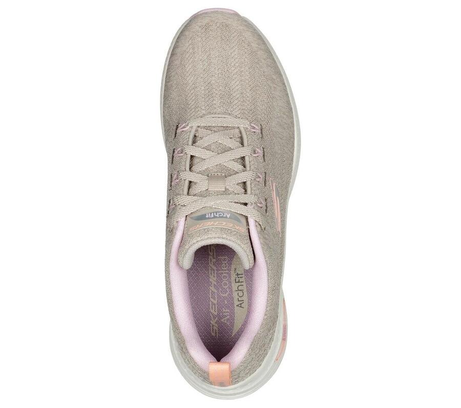 Женские кроссовки Skechers Arch Fit бежевого цвета — фото 4