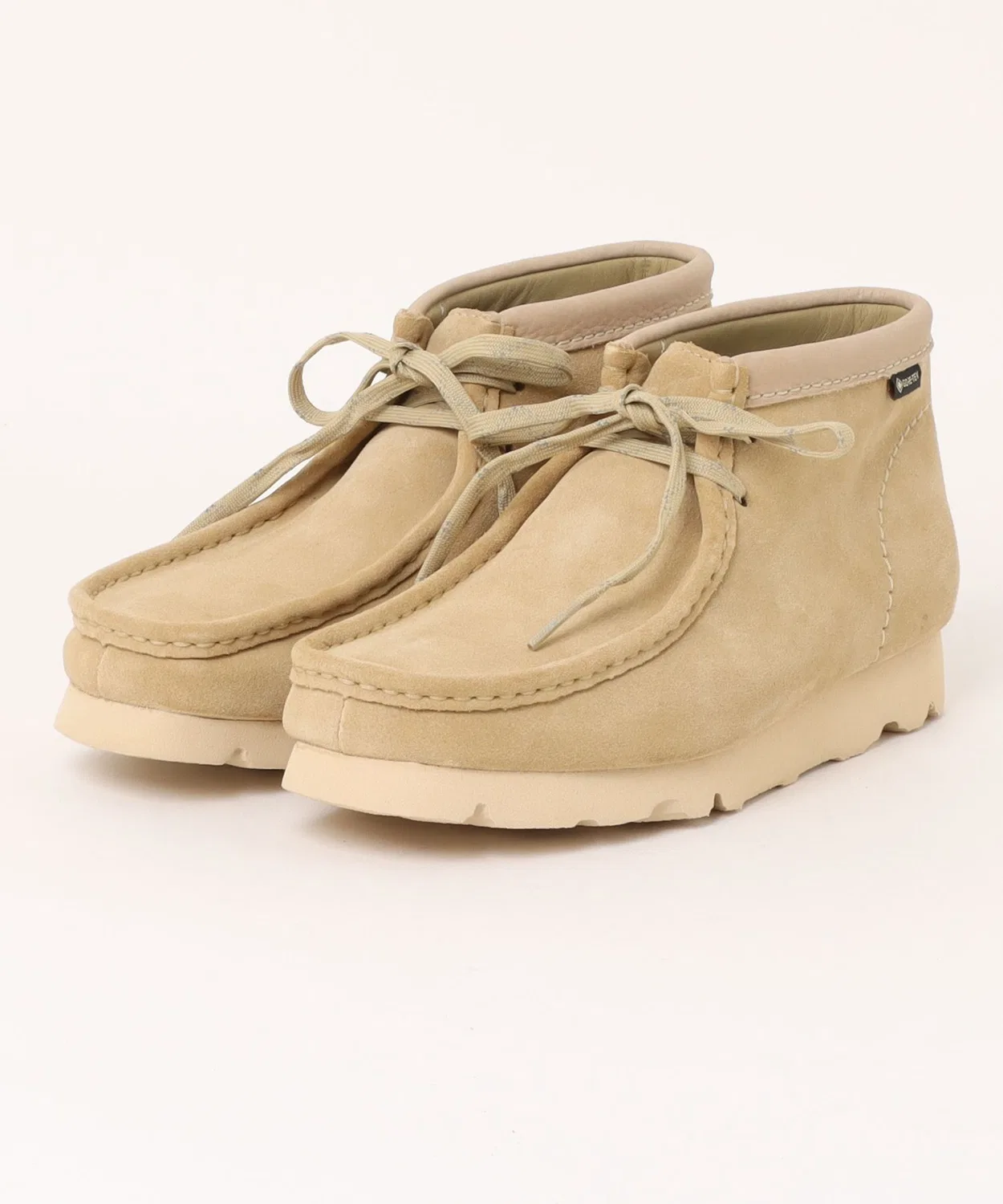 Ботинки Wallabee с мембраной Gore-Tex, Clarks, на шнуровке, бежевые