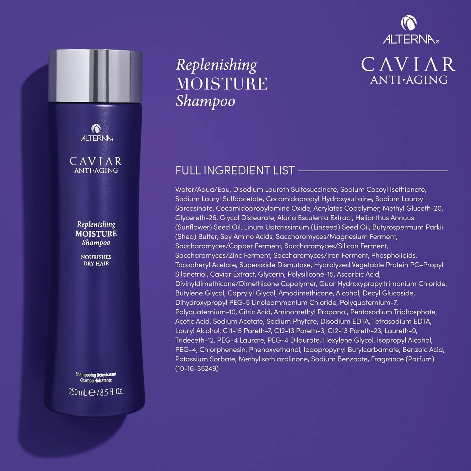 Увлажняющий шампунь Alterna CAVIAR Anti-Aging Replenishing Moisture | Для сухих и ломких волос | Защищает, восстанавливает и увлажняет | Без сульфатов — фото 4