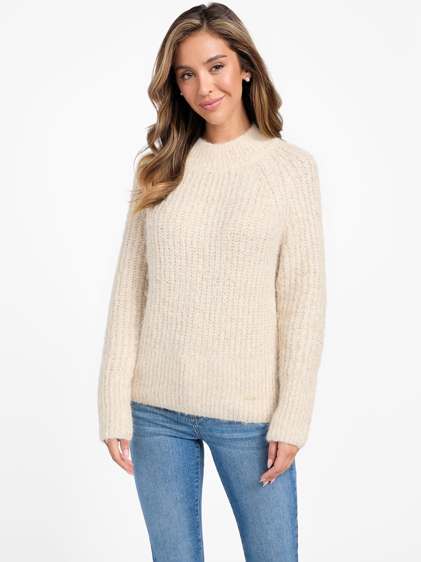 

Свитер с круглым вырезом «Манесса» Guess Factory, цвет beige melange