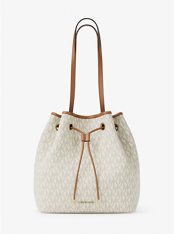 

Средняя сумка-шоппер Avery в форме мешка с фирменным логотипом Michael Kors, Vanilla/Acorn