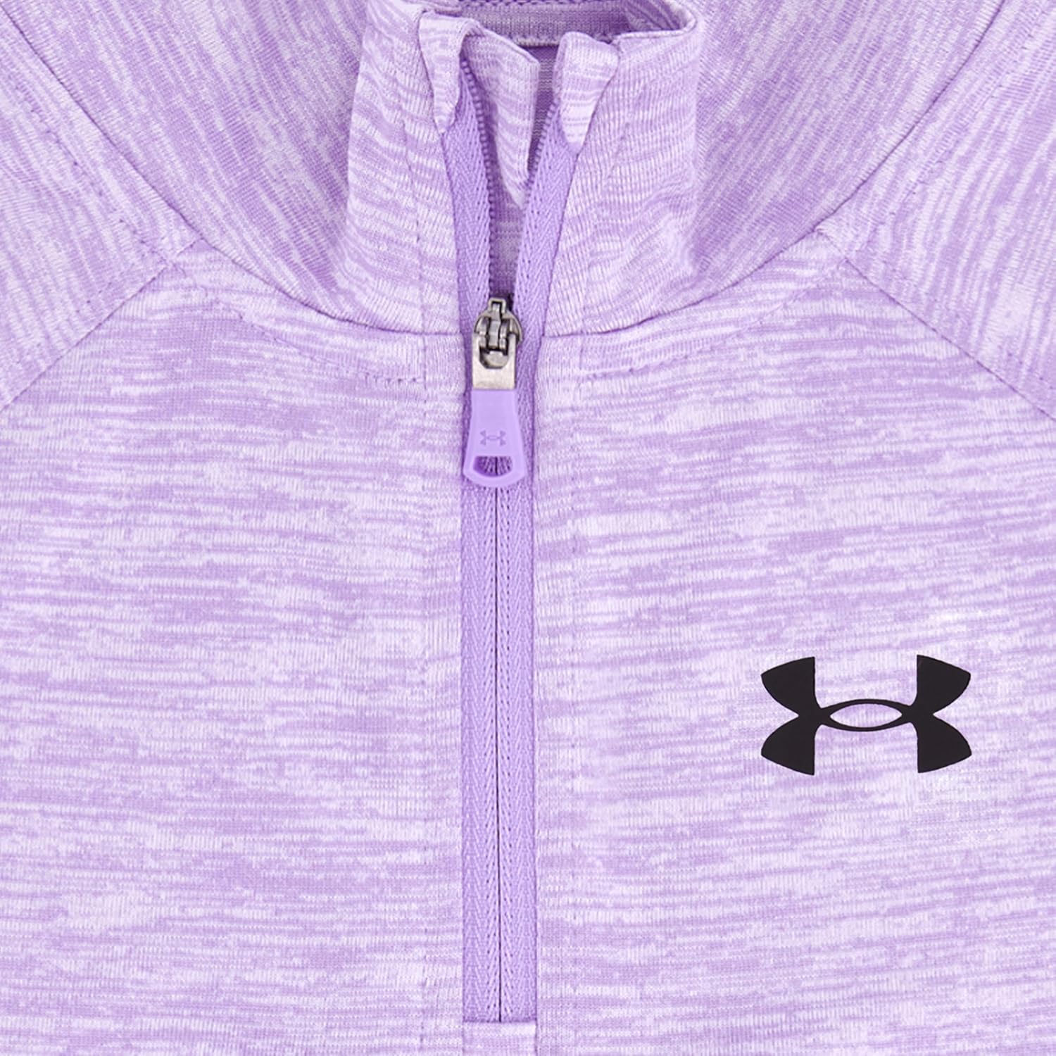 Комплект из рубашки с коротким рукавом и шорт для девочек Under Armour, прочный, эластичный и легкий, Lavendar Quarter Zip — фото 2