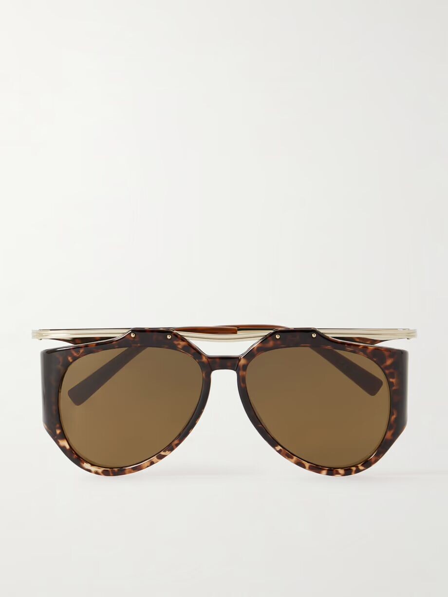 

Солнцезащитные очки Amelia в черепаховом корпусе из ацетата и золотистого цвета Saint Laurent Eyewear, цвет Tortoiseshell