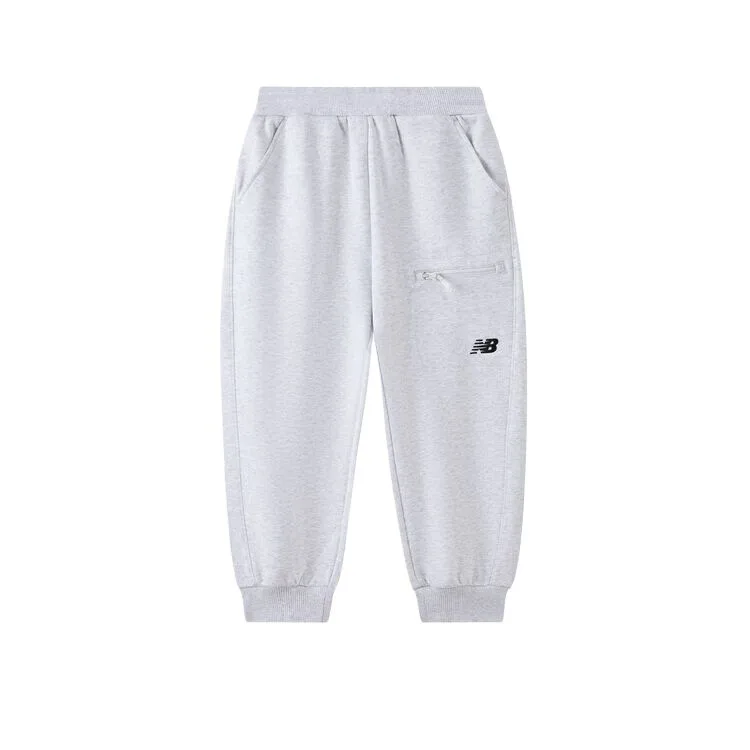 Детские вязаные спортивные штаны New Balance, светло-серый