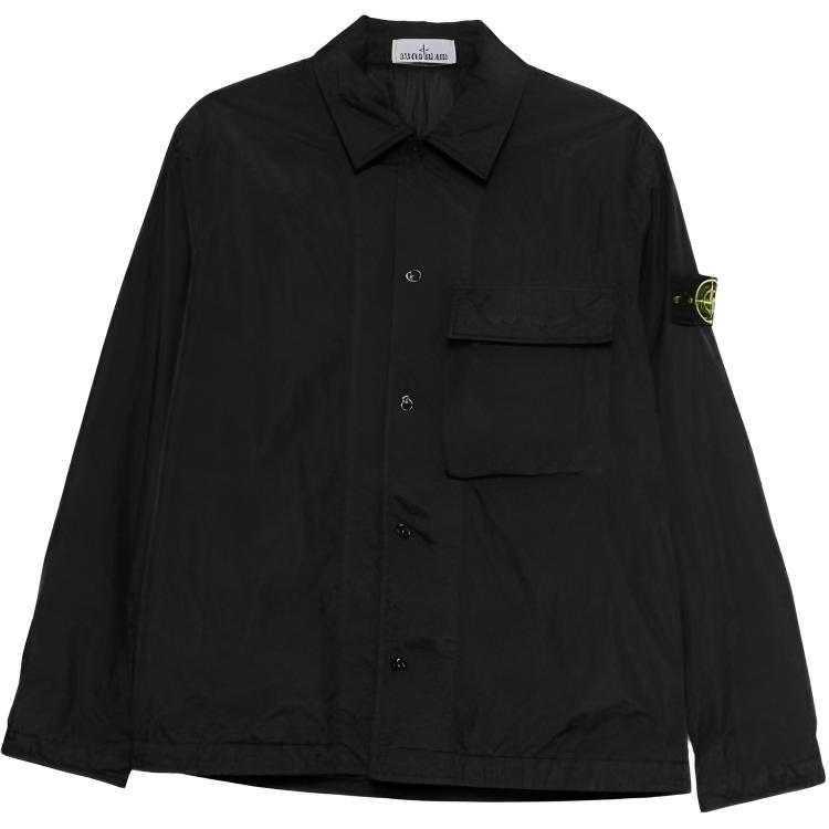 

Куртка на пуговицах с нагрудным карманом STONE ISLAND, черный