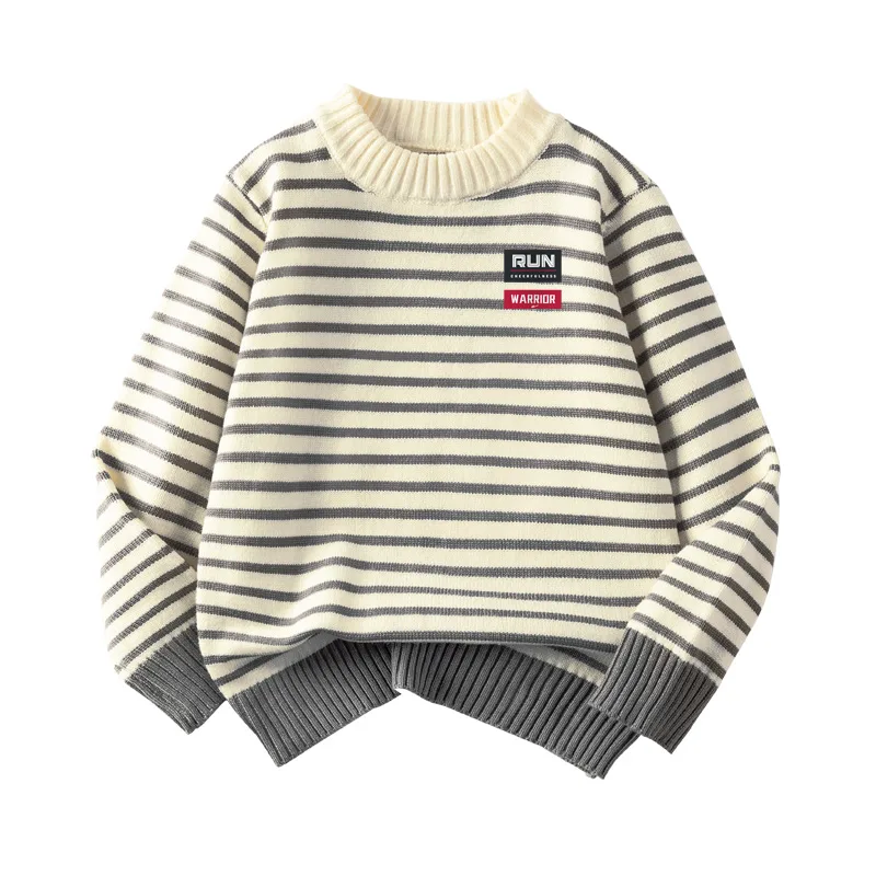 Детский свитер с круглым вырезом WARRIOR, Apricot/H Red Black K