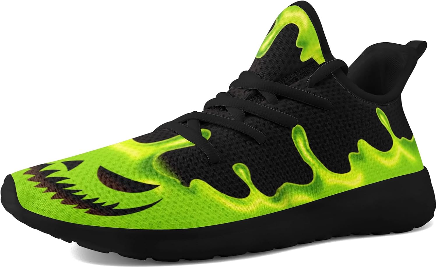 

Мужские кроссовки Skull Walking из сетчатого материала для бега по дорогам, легкие и дышащие, для тренировок, спорта, тенниса и ходьбы, хеллоуинские кроссовки Coolcustomize, зеленый