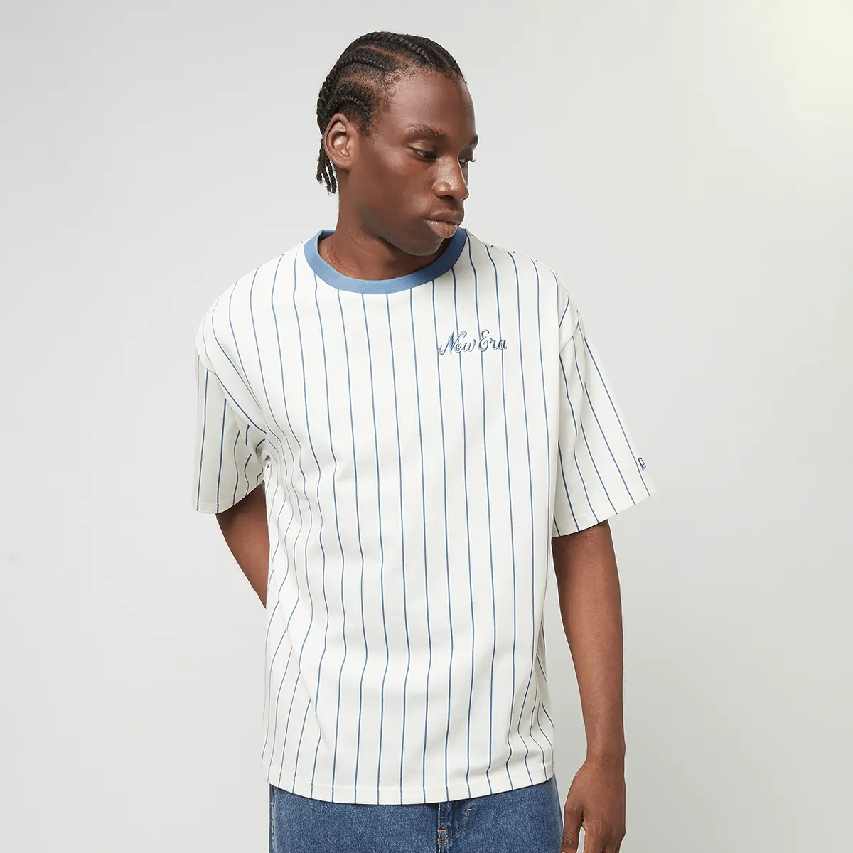 

Футболка New Era Ne Pinstripe Oversized Tee, белый/синий