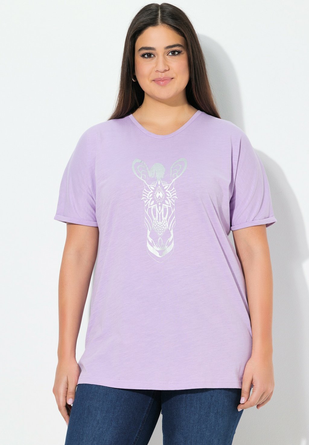 

Футболка с принтом MANDALA ANIMAL MOTIF SHORT SLEEVE Ulla Popken, темно-синий