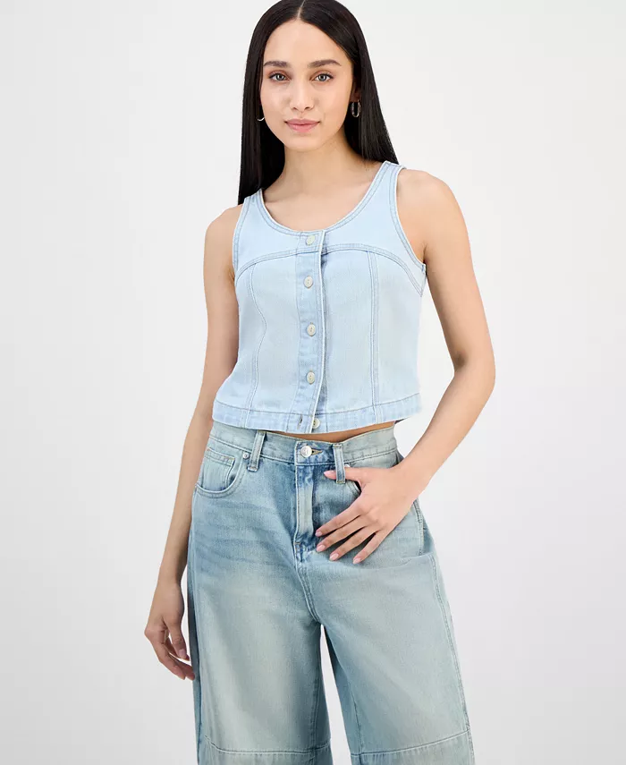 

Джинсовый жилет на пуговицах миниатюрного размера And Now This, синий