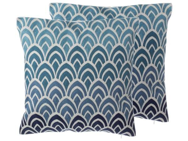 

Подушка Beliani 2 шт NIGELLA, 45x45x45 см цвет blau/hellblau/weiß