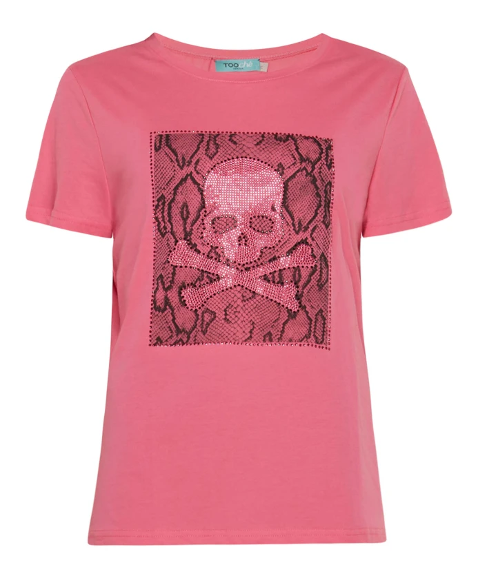 

Топ с черепом для женщин Tooche, розовый