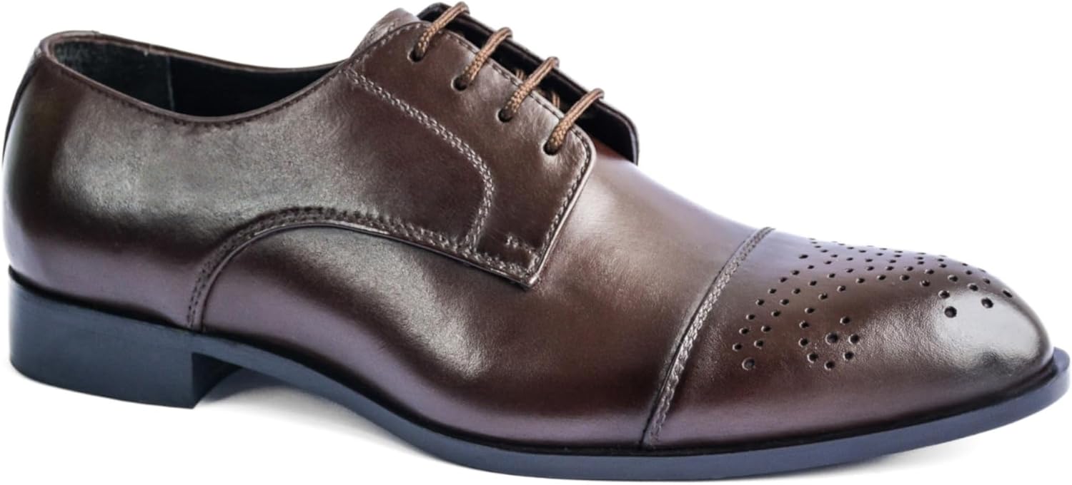 

Мужские классические туфли ручной работы из кожи, формальные деловые оксфорды, премиальные броги и дерби в ретро-стиле Generic, коричневый