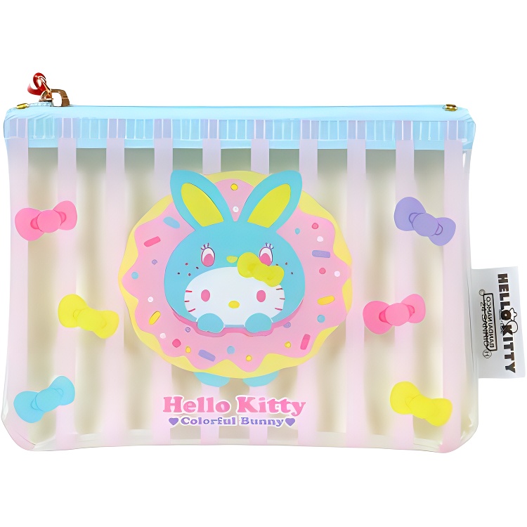 

Sanrio Поливинилхлоридная клатч-сумка для хранения мини женская светло-розовая и разноцветная, Light Pink & Multicolor