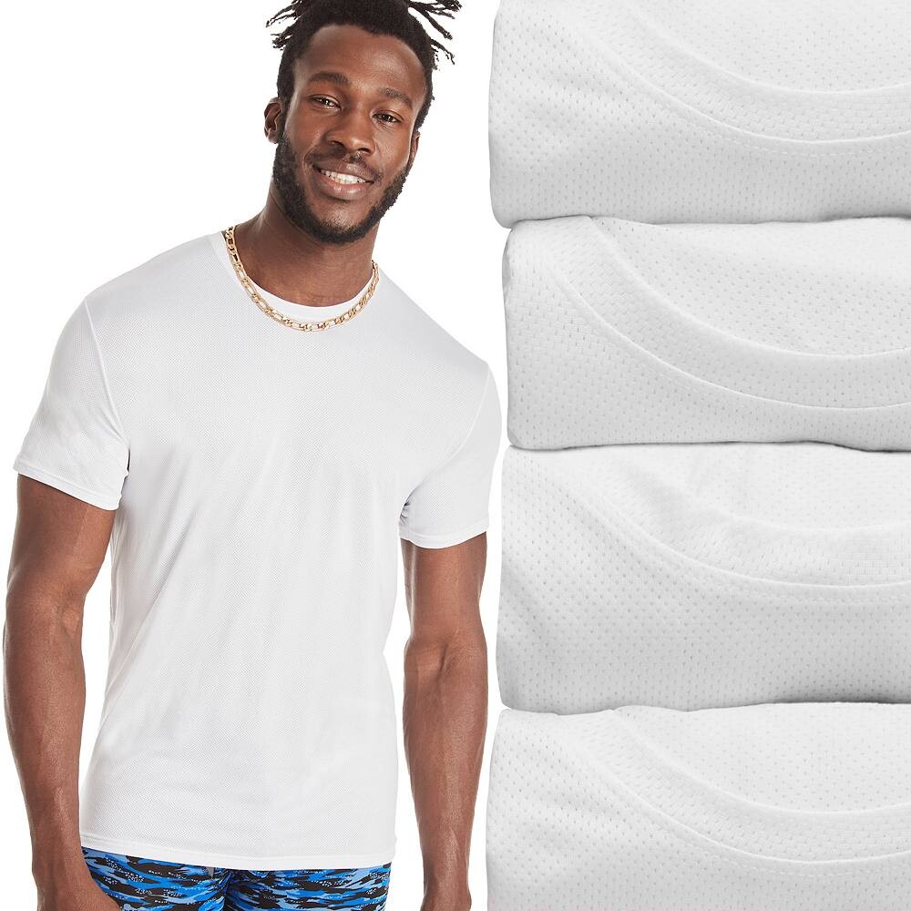 

Мужские футболки Hanes Ultimate из 4 комплектов X-Temp с круглым вырезом в сетку, белый