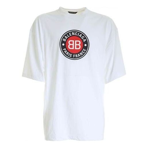 

Футболка double b logo printing 'white' Balenciaga, белый