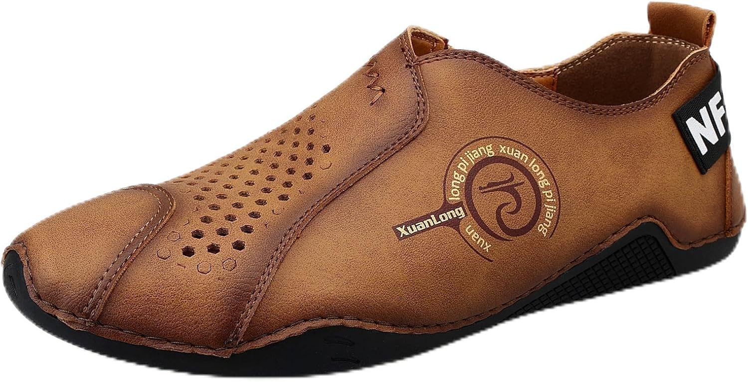 

Мужская обувь Повседневные слипоны Лоферы Чукка Ботинки на щиколотку Удобные кожаные ботинки Для прогулок на улице и вождения Abborora, коричневый