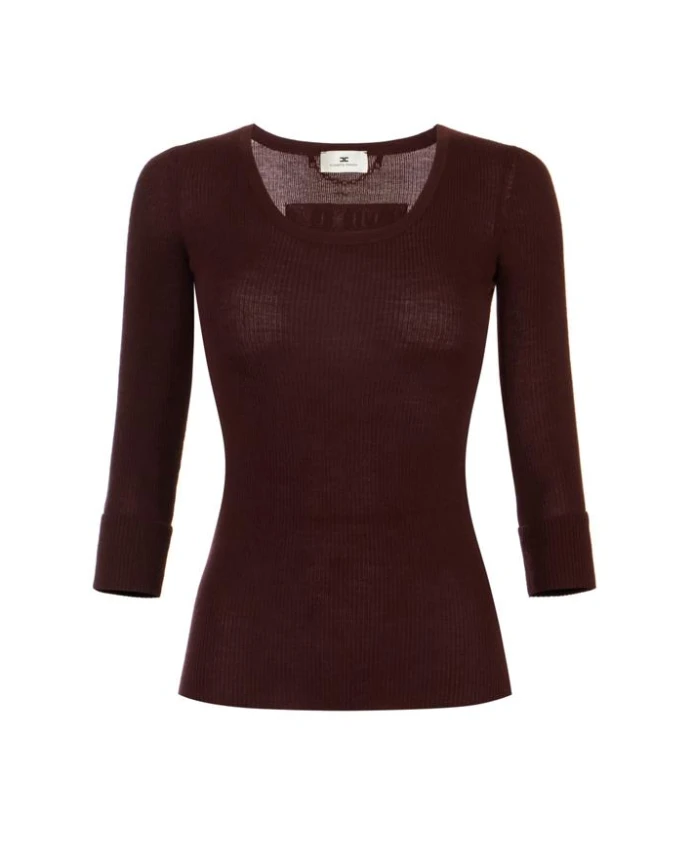 

Вязаный топ с надписью Elisabetta Franchi, фиолетовый