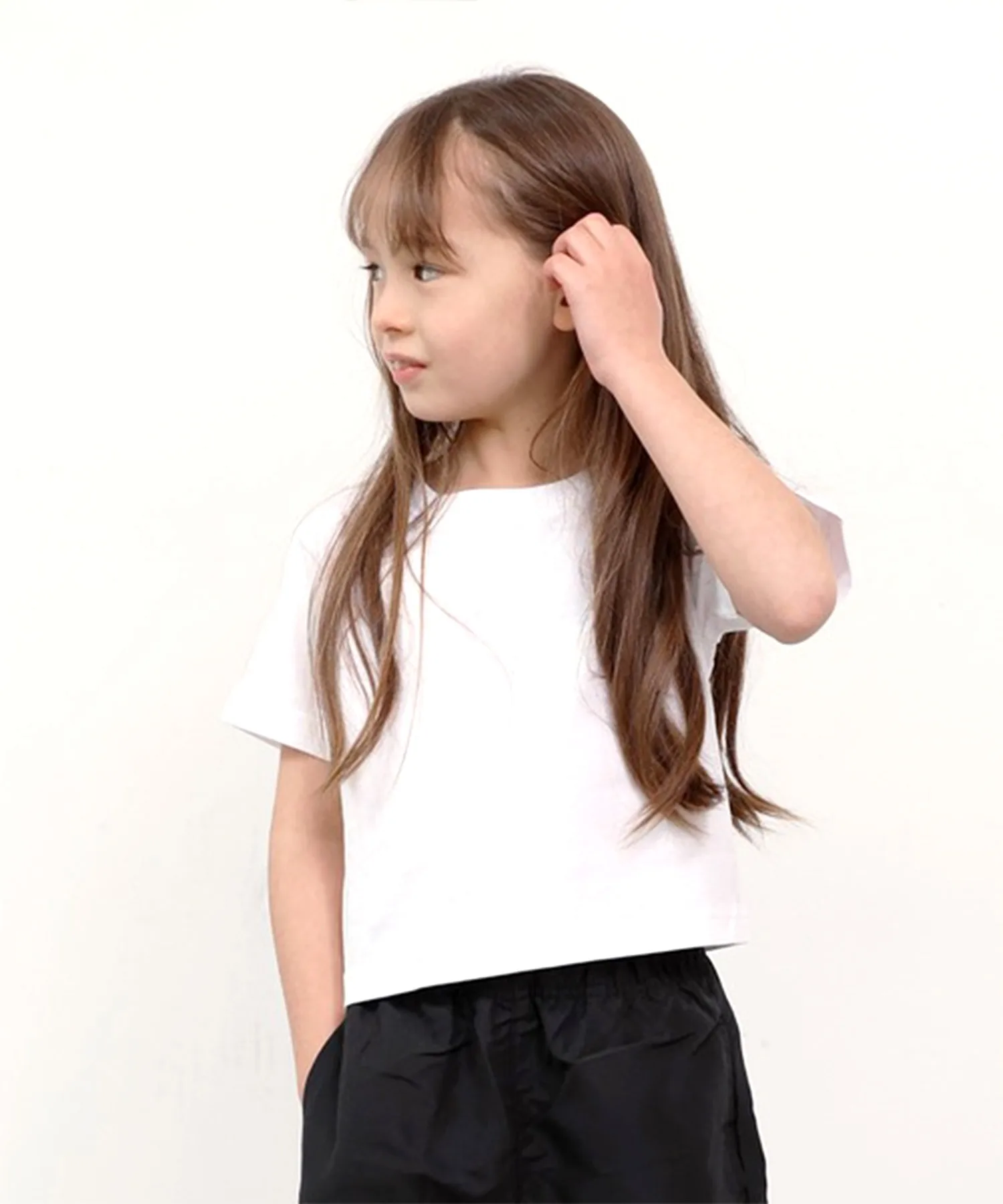 Детская футболка короткая из хлопка ZI-ON Muji Chibi T-shirt офф-белый