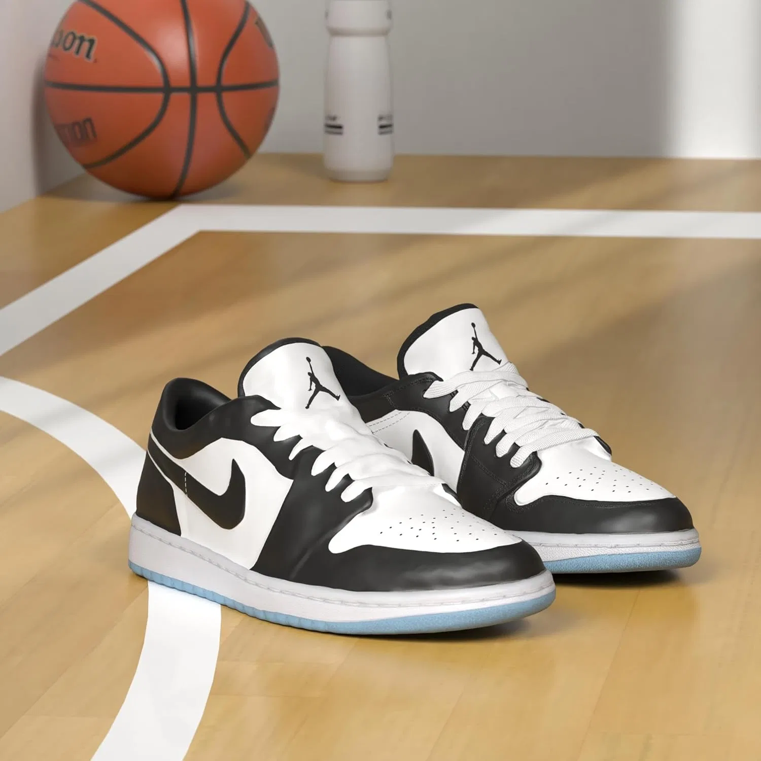 Кроссовки Nike Air Jordan 1 Low, белый/черный — фото 2