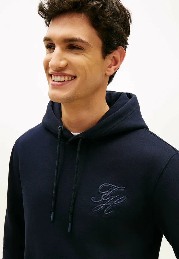 Худи из махровой ткани с вышивкой логотипа Tommy Hilfiger, Navy Blue — фото 4