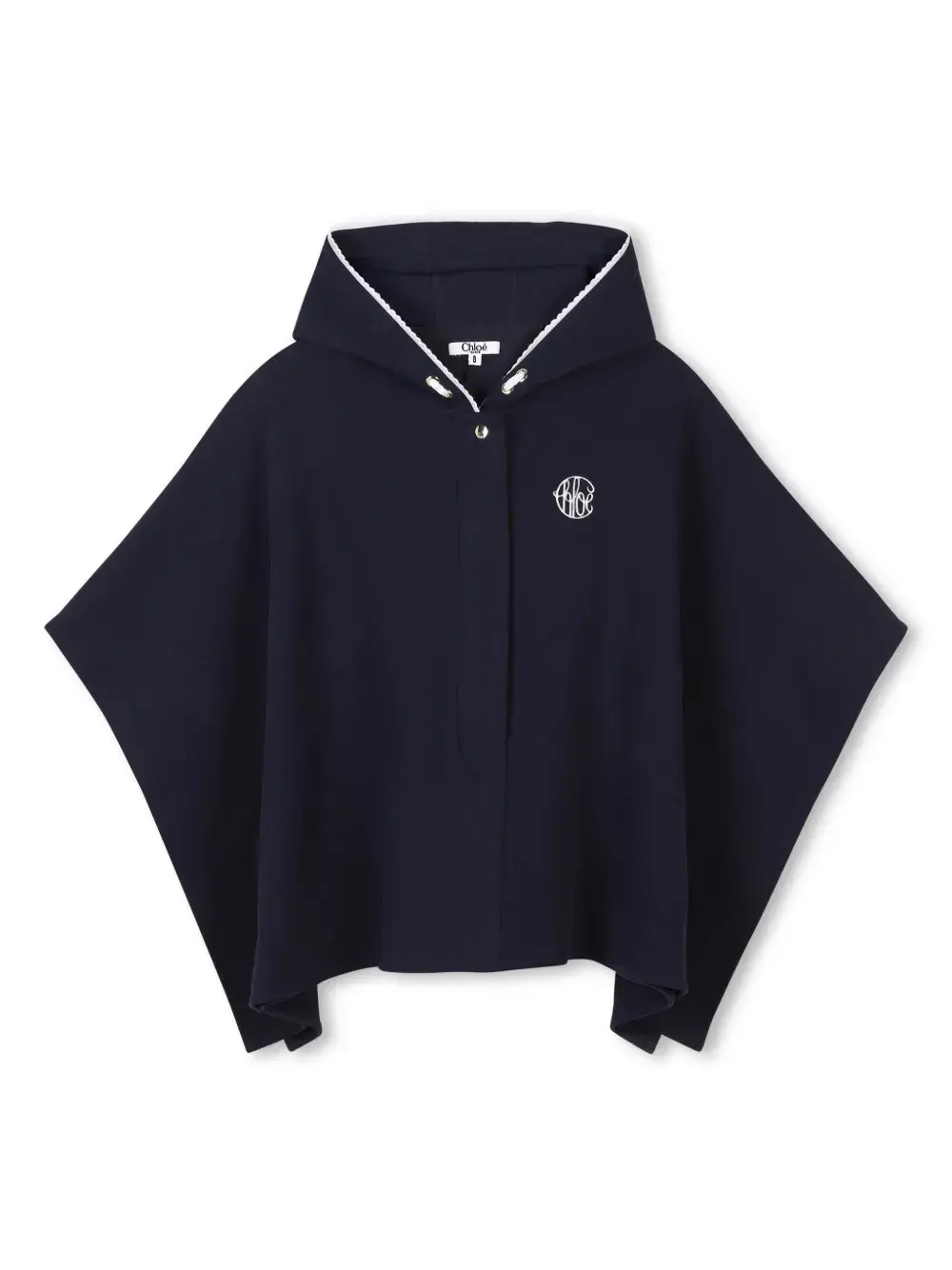 

Кейп с вышитым логотипом Chloé Kids, синий