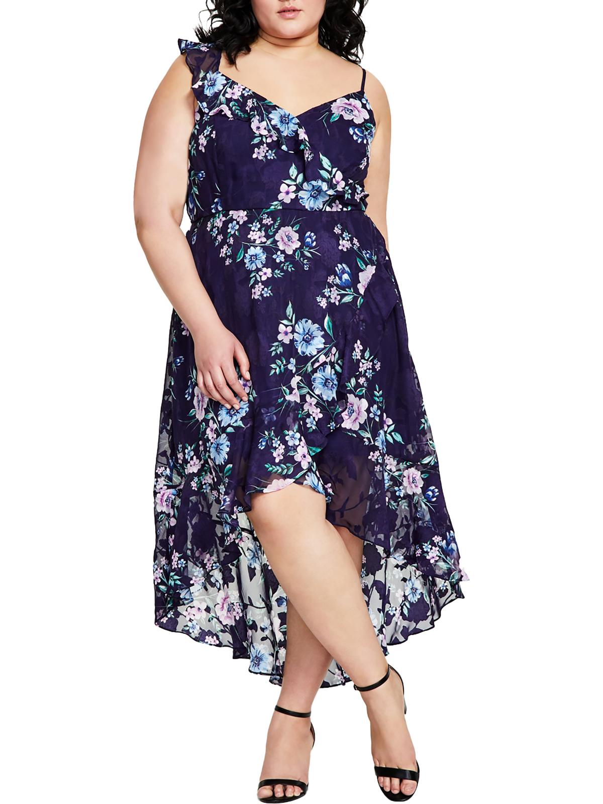 

Плюс Женский дневной сарафан Hi-Low BCX, цвет navy floral
