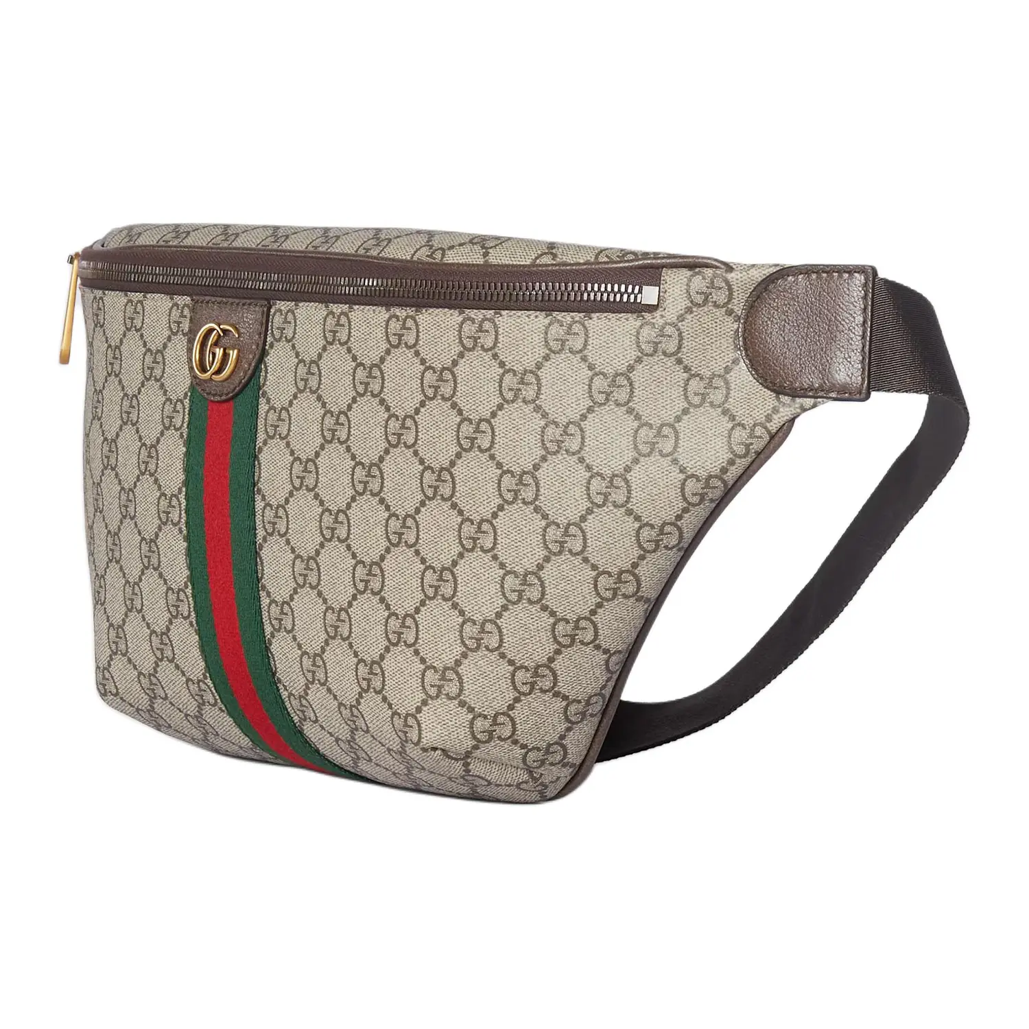GUCCI Ophidia Coated Fabric Fanny Pack Large мужской бежевый и dark brown — фото 2