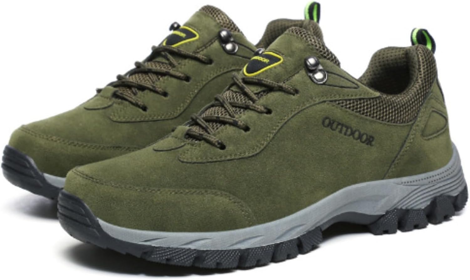 

Мужские походные кроссовки Azttoztto, широкий размерный ряд 39-49, легкая обувь для активного отдыха на улице, прочные нескользящие ботинки с амортизирующей поддержкой, круглый носок для походов и кемпинга, зеленый